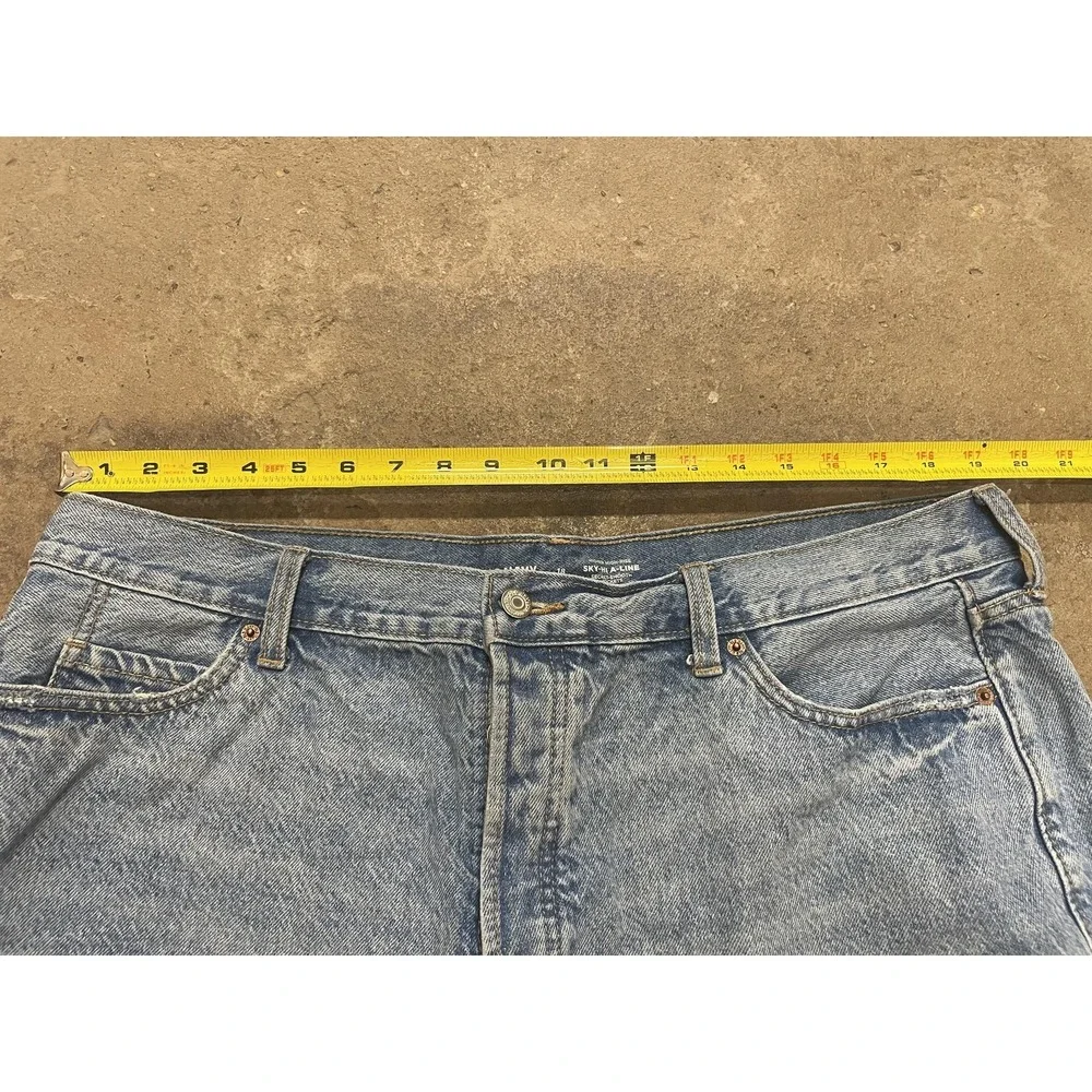 Old Navy Cutoff Shorts Womens‎ 18 Blue Sky-Hi A-Line High Rise Distressed Denim